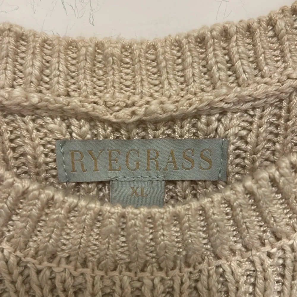 Ryegrass Beige Tan Knit Sleeveless Vest XL